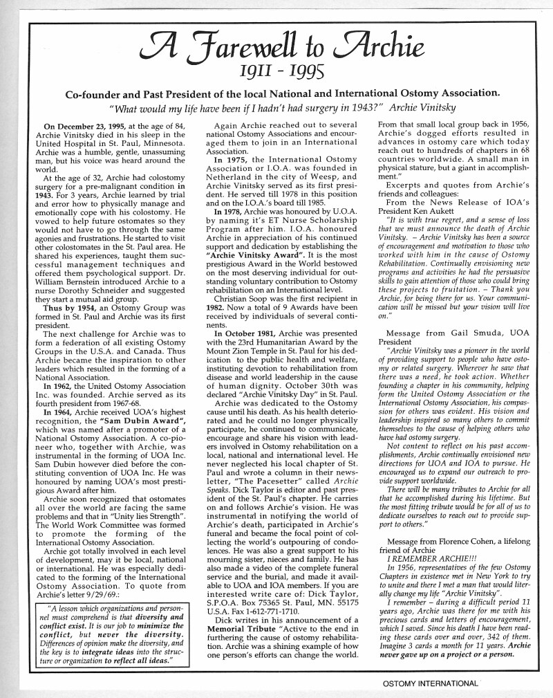 Ostomy International Farewell Article page 1